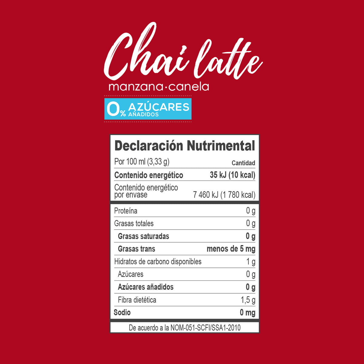 Chai Manzana Canela 0 Azúcar