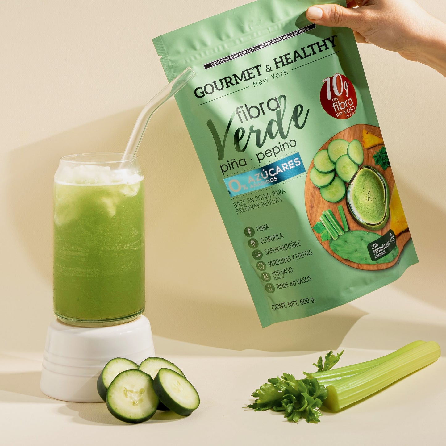 Fibra Verde Piña-Pepino 0 Azúcar