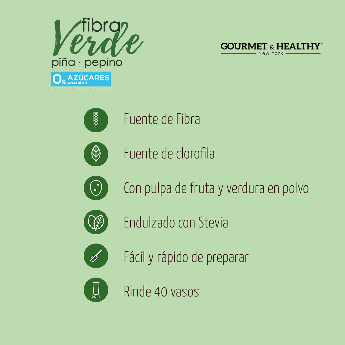 Fibra Verde Piña-Pepino 0 Azúcar