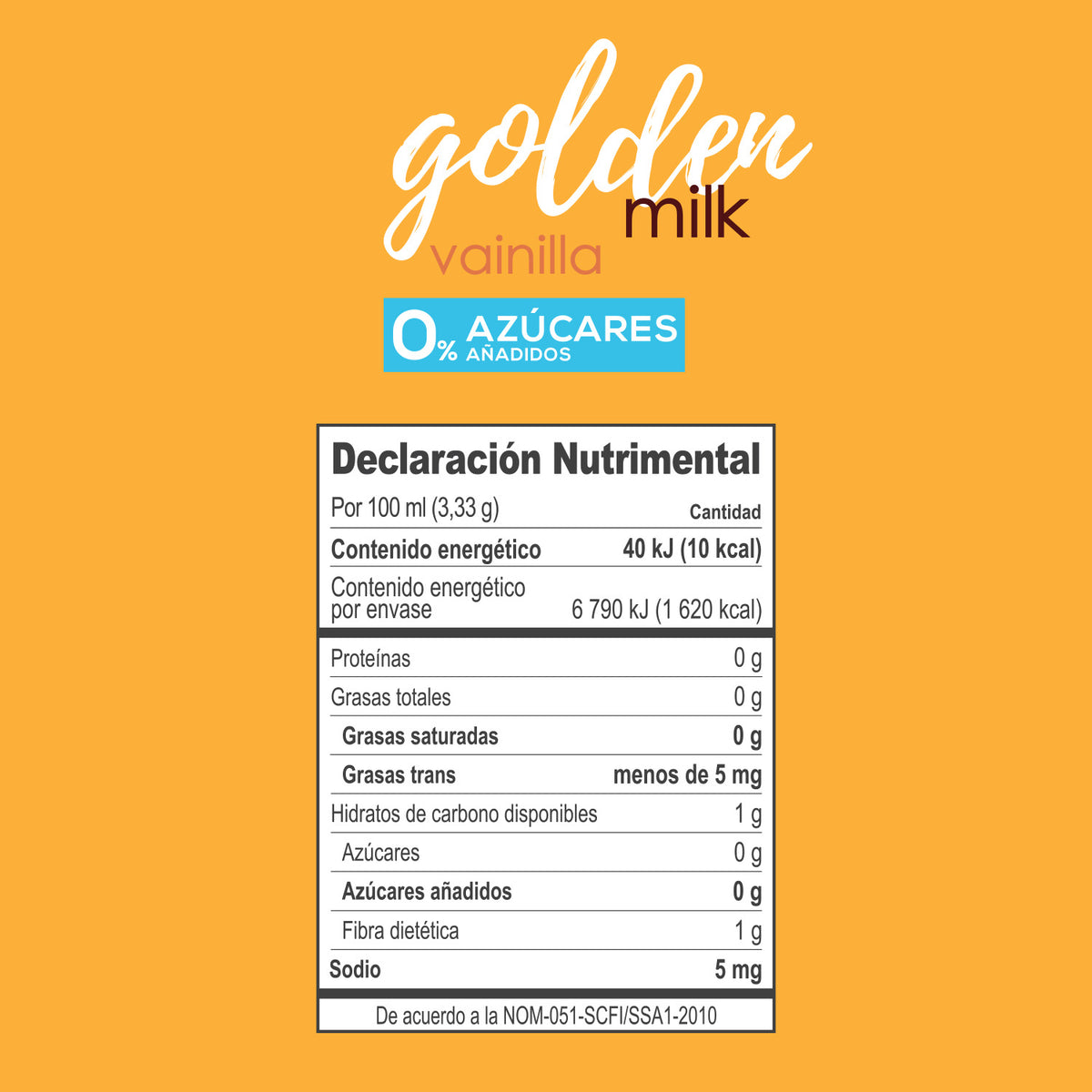 Golden Milk Vainilla 0 Azúcar